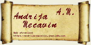 Andrija Mećavin vizit kartica